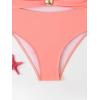 imageVerdusa Womens Cut Out Colorblock One Piece Swimsuit Ruched Swimwear Bathing SuitRed Multicolored