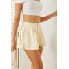 imageVerdusa Womens Elastic High Waist Pleated Wide Leg Shorts with PocketApricot