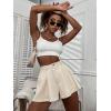imageVerdusa Womens Elastic High Waist Pleated Wide Leg Shorts with PocketApricot