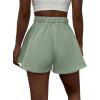 imageVerdusa Womens Elastic High Waist Pleated Wide Leg Shorts with PocketGreen