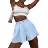 imageVerdusa Womens Elastic High Waist Pleated Wide Leg Shorts with PocketLight Blue