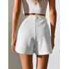 imageVerdusa Womens Elastic High Waist Pleated Wide Leg Shorts with PocketWhite