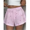 imageVerdusa Womens Floral Embroidery Elastic High Waist Scalloped ShortsPink