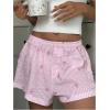imageVerdusa Womens Floral Embroidery Elastic High Waist Scalloped ShortsPink