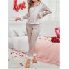 imageVerdusa Womens Fuzzy Fur Trim Satin Pajama Set Button Down Long Sleeve Shirt with PantsChampagne
