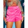 imageVerdusa Womens High Waisted Zipper Back Solid Satin Shorts with Pocket