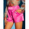imageVerdusa Womens High Waisted Zipper Back Solid Satin Shorts with Pocket