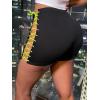 imageVerdusa Womens Lace Up Side Crisscross High Waist Skinny ShortsBlack Green