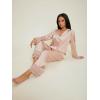 imageVerdusa Womens Satin Notch Collar Blouse and Ruffle Hem Pants PJ SetChampagne