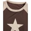 imageVerdusa Womens Two Piece Pajama Sets Plaid Pj Set Star Print Short Sleeve Tee and Shorts Comfy Sleepwear Casual Lounge SetsBrown Beige