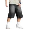 imageVerdusa Mens Baggy Jean Raw Trim Casual Loose Denim Shorts Bermuda Jean Loose ShortBlack