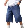 imageVerdusa Mens Baggy Jean Raw Trim Casual Loose Denim Shorts Bermuda Jean Loose ShortMedium Wash