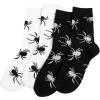 imageVerdusa Womens 2 Pairs Checkered Mid Calf Socks Vintage Graphic Printed Crew SocksBlack