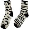 imageVerdusa Womens 2 Pairs Checkered Mid Calf Socks Vintage Graphic Printed Crew SocksBlack and Beige