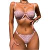 imageVerdusa Womens 2 Piece Cut Out Underwire Sexy See Through Bra and Panty Lingerie SetsLight Pink