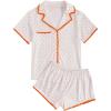 imageVerdusa Womens 2 Piece Pajama Sets Cute Pj Set Button Up Short Sleeve Top and Short Sleepwear Lounge SetsOrange