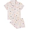 imageVerdusa Womens 2 Piece Printed Lounge PJ Sets Sleepwear Button Up Shirt with ShortsBeige