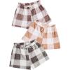 imageVerdusa Womens 3 Pack Fuzzy Buffalo Plaid Pajama Shorts Tie Front Elastic Waist Cute Sleep Lounge Pj ShortsBeige Multi