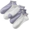 imageVerdusa Womens 5 Pairs Cartoon Embroidered Ribbed Cute Crew SocksPurple