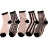 imageVerdusa Womens 5 Pairs Sheer Socks Mesh Crew Socks Transparent See Through Tulle SocksBlack and White