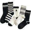 imageVerdusa Womens 5 Pairs Striped Crew Socks Casual Athletic SocksMulticolor3