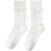 imageVerdusa Womens Bow Cute Socks Casual Mid Calf SocksWhite Plain