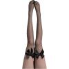imageVerdusa Womens Bow Fishnet Over The Knee Socks Thigh High Sheer StockingsBlack