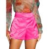 imageVerdusa Womens High Waisted Zipper Back Solid Satin Shorts with Pocket