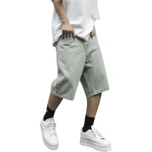 imageVerdusa Mens Baggy Bermuda Denim Shorts Streetwear Jean Short with PocketsArmy Green