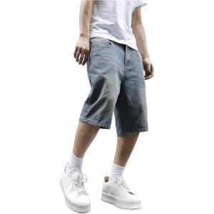 imageVerdusa Mens Baggy Bermuda Denim Shorts Streetwear Jean Short with PocketsMedium Blue