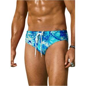 imageVerdusa Mens Swim Brief Swimsuit Bikini Briefs Beach Shorts Bating SuitDrawstring Blue