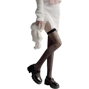 imageVerdusa Womens 1 Pairs Sheer Mesh Fishnet Thigh High Stockings Pantyhose