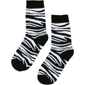 imageVerdusa Womens 2 Pairs Checkered Mid Calf Socks Vintage Graphic Printed Crew SocksZebra Black