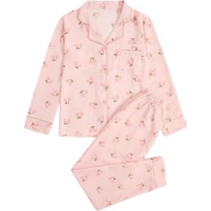 imageVerdusa Womens 2 Piece Pj Sets Matching Sets Printed Pajama Sets Sleepwear Long Sleeve Tops and PantsPink