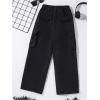 imageVerdusa Boys Loose Cargo Pants Elastic Waist Pocketed TrousersBlack