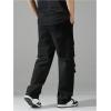 imageVerdusa Mens Drawstring Waist Straight Leg Cargo Pants Street TrousersBlack