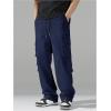 imageVerdusa Mens Drawstring Waist Straight Leg Cargo Pants Street TrousersBlue