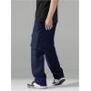 imageVerdusa Mens Drawstring Waist Straight Leg Cargo Pants Street TrousersBlue
