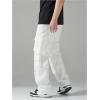 imageVerdusa Mens Drawstring Waist Straight Leg Cargo Pants Street TrousersWhite