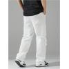 imageVerdusa Mens Drawstring Waist Straight Leg Cargo Pants Street TrousersWhite