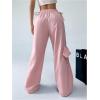 imageVerdusa Womens Bow Baggy Wide Leg Pants Casual Elastic Waist Palazzo PantsPink