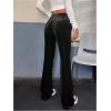 imageVerdusa Womens Drawstring Waist Flare Leg Velvet Pants with PocketBlack Solid