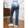 imageVerdusa Womens Drawstring Waist Flare Leg Velvet Pants with PocketBlue