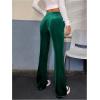 imageVerdusa Womens Drawstring Waist Flare Leg Velvet Pants with PocketKelly Green