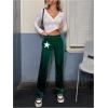 imageVerdusa Womens Drawstring Waist Flare Leg Velvet Pants with PocketKelly Green