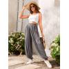 imageVerdusa Womens Elastic Waist Loose Harem Pants Long Trousers with PocketGrey