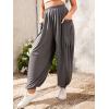 imageVerdusa Womens Elastic Waist Loose Harem Pants Long Trousers with PocketGrey