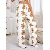 imageVerdusa Womens Plush Warm Pajama Pants Fleece Lounge Sleepwear Pj BottomsWhite Brown
