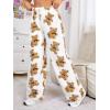imageVerdusa Womens Plush Warm Pajama Pants Fleece Lounge Sleepwear Pj BottomsWhite Brown