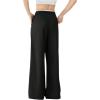 imageVerdusa Womens Wide Leg Pants Drawstring Waist Business Work Trousers Suit PantBlack